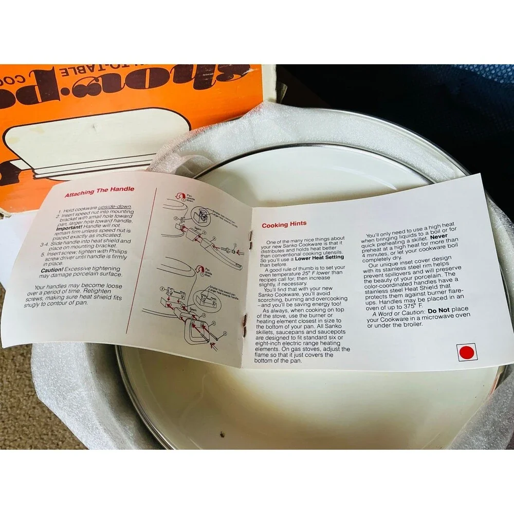 Vintage Show-Pans 3.5-Quart Porcelain Clad Steel Dutch Oven w/Lid+Original Box